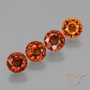 Pedras preciosas de Granada espessartita Vermelho escuro natural de 3.04 ct, Redondo, VS