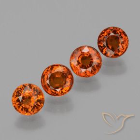 Pedras preciosas de Granada espessartita Fogo vermelho natural de 2.20 ct, Redondo, VS
