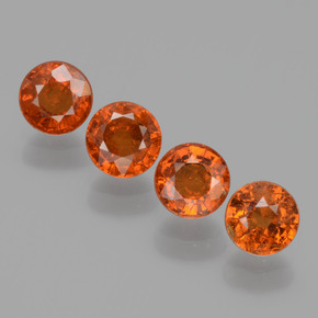 Pedras preciosas de Granada Espessartita laranja avermelhado natural de 2,51 ct, Corte Redondo, VS-SI