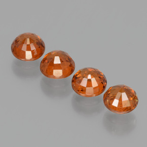 Pedras preciosas de Granada Espessartita laranja avermelhado natural de 2,51 ct, Corte Redondo, VS-SI