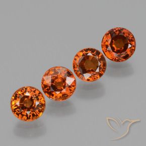 Pedras preciosas de Granada espessartita Laranja Profundo natural de 2.78 ct, Redondo, VS