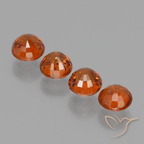 Pedras preciosas de Granada espessartita fogo laranja natural de 1.84 ct, Redondo, VS