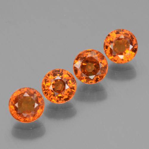 Pedras preciosas de granada espessartita laranja natural de 2,49 ct, corte redondo, VS-SI