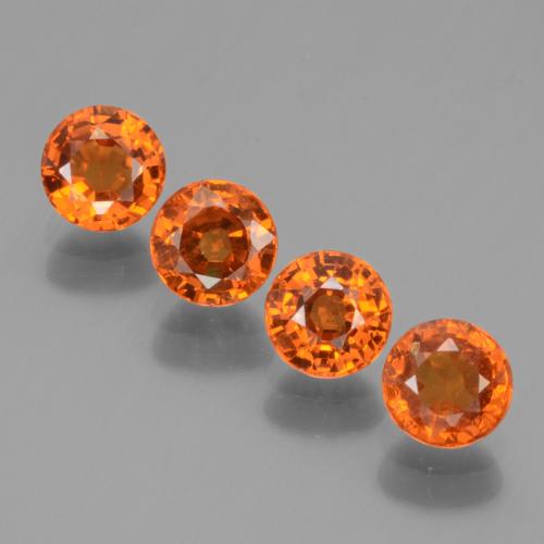 Pedras preciosas de granada espessartita laranja natural de 2,49 ct, corte redondo, VS-SI