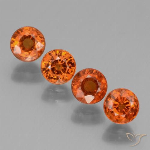 2.88ctw Natural laranja avermelhado Granada espessartita, Redondo, VS