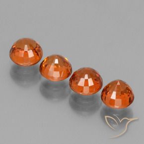 Pedras preciosas de Granada espessartita laranja avermelhado natural de 2.88 ct, Redondo, VS