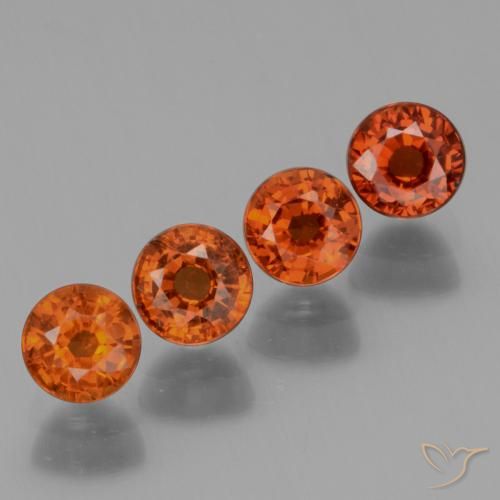 Pedras preciosas de Granada espessartita Laranja Médio natural de 2.16 ct, Redondo, VS