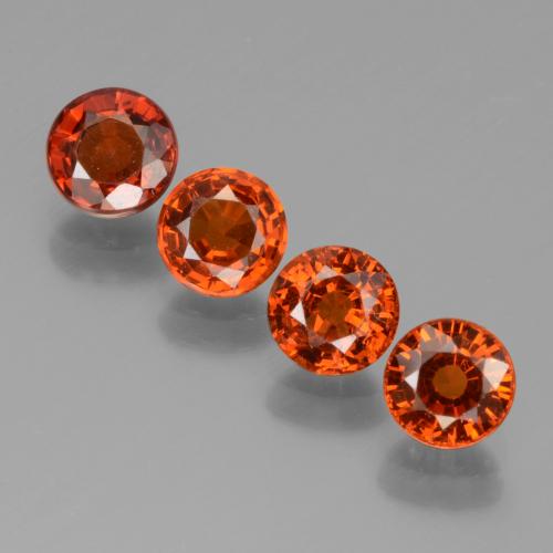 Pedras preciosas de Granada espessartita vermelho doce natural de 2.55 ct, Corte Redondo, VS