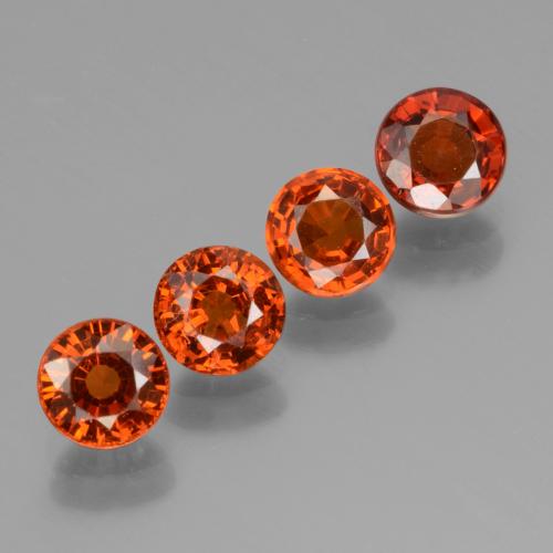 Pedras preciosas de Granada espessartita vermelho doce natural de 2.55 ct, Corte Redondo, VS