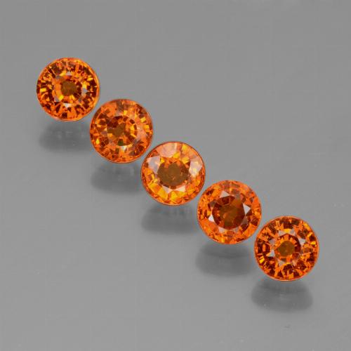 Pedras preciosas de granada espessartita laranja natural de 2,68 ct, corte redondo, VS