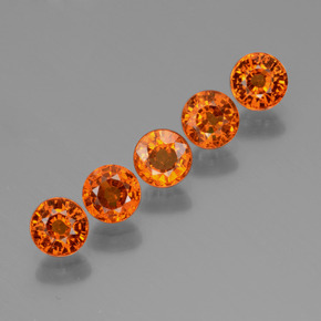 Pedras preciosas de granada espessartita laranja natural de 2,68 ct, corte redondo, VS