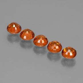 Pedras preciosas de granada espessartita laranja natural de 2,68 ct, corte redondo, VS