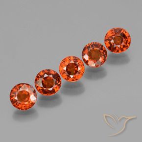 Pedras preciosas de Granada espessartita Laranja Profundo natural de 2.66 ct, Redondo, VS