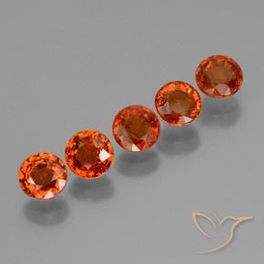Pedras preciosas de Granada espessartita Laranja escuro natural de 2.55 ct, Redondo, VS