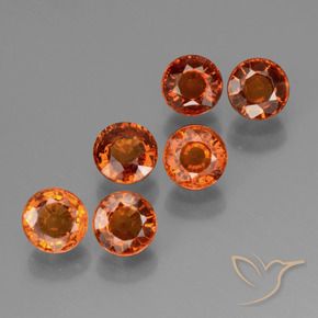 Pedras preciosas de Granada espessartita Laranja Profundo natural de 3.09 ct, Redondo, VS
