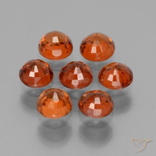 Pedras preciosas de Granada espessartita Laranja Médio natural de 3.09 ct, Redondo, VS