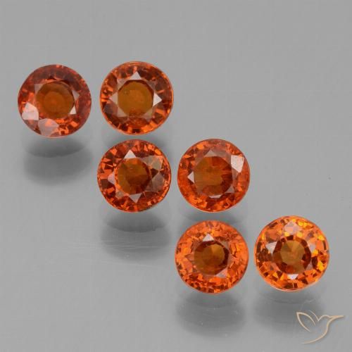 2.87ctw Natural Laranja Médio Granada espessartita, Redondo, VS