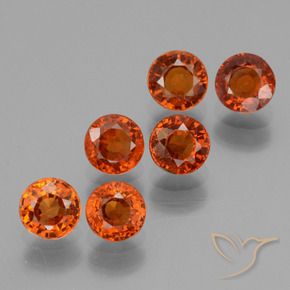 Pedras preciosas de Granada espessartita Laranja Médio natural de 2.87 ct, Redondo, VS