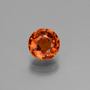 Granada espessartita laranja natural 0,87ct, corte redondo, VVS-VS