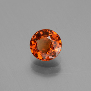 Granada espessartita laranja natural 0,87ct, corte redondo, VVS-VS
