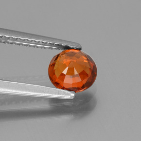 Granada espessartita laranja natural 0,87ct, corte redondo, VVS-VS