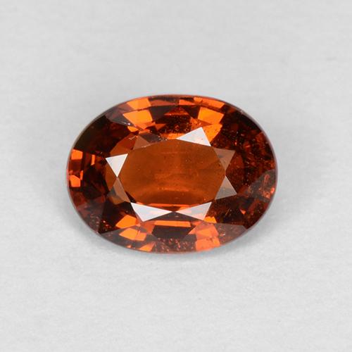 Granada espessartita laranja escuro natural 1,02ct, corte oval, VS