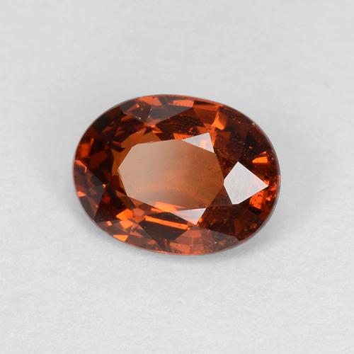 Granada espessartita laranja escuro natural 1,02ct, corte oval, VS