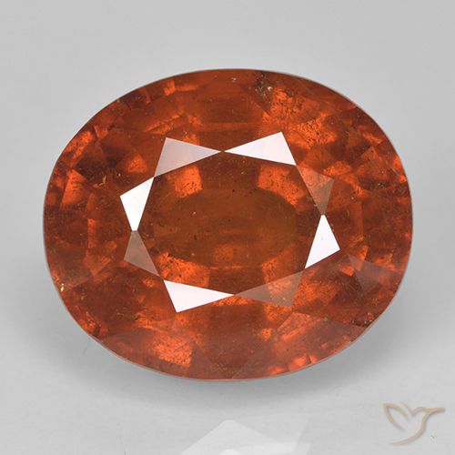 Granada espessartita laranja natural 15,53ct, corte oval, SI