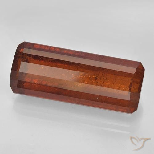 Granada espessartita vermelho natural 13,99ct, corte esmeralda, SI