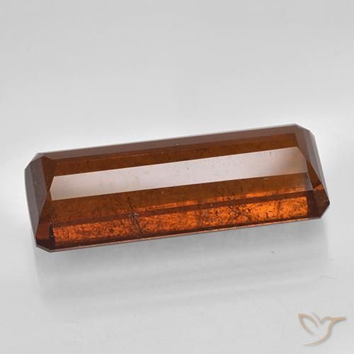 Granada espessartita vermelho natural 13,99ct, corte esmeralda, SI