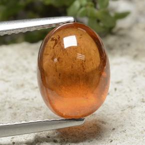 Granada espessartita laranja natural 5,74ct, corte oval, translúcido