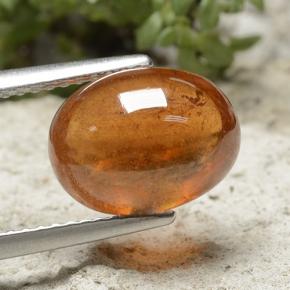 Granada espessartita laranja natural 5,74ct, corte oval, translúcido