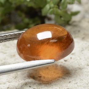 Granada espessartita laranja natural 5,74ct, corte oval, translúcido