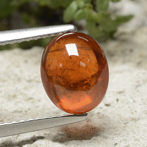 Granada espessartita âmbar laranja Natural 2.95ct, Corte Oval, Translúcido