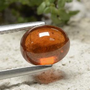 Granada espessartita âmbar laranja Natural 2.95ct, Corte Oval, Translúcido