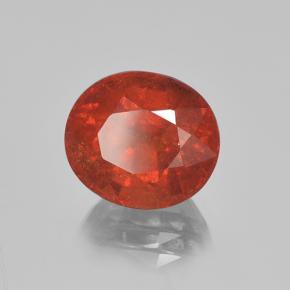 Granada espessartita Vermelho brilhante Natural 5.21ct, Corte Oval, VS-SI