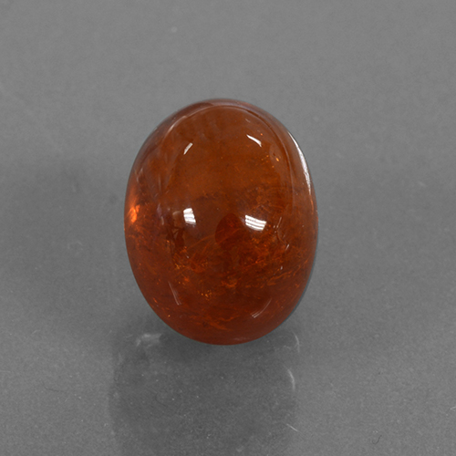 Granada espessartita laranja natural 4,16ct, corte oval, translúcido
