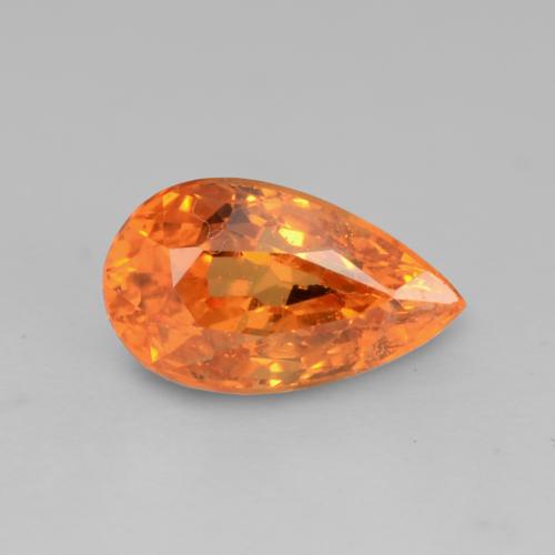 Granada espessartita Laranja brilhante Natural 0.67ct, Formato de pêra, VS-SI