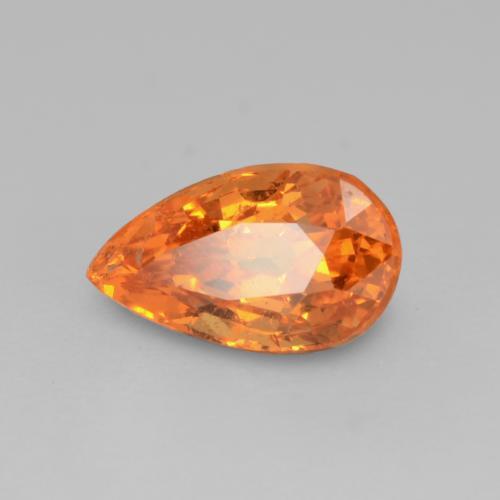Granada espessartita Laranja brilhante Natural 0.67ct, Formato de pêra, VS-SI