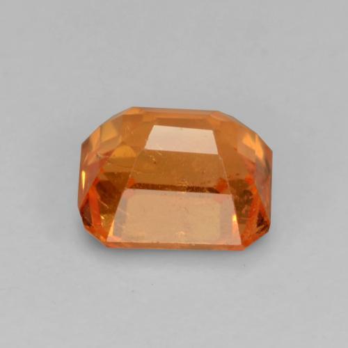 Granada espessartita laranja natural 0,91ct, corte esmeralda, VS-SI