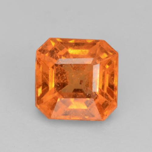 Granada espessartita laranja natural 0,95ct, corte esmeralda, VS-SI