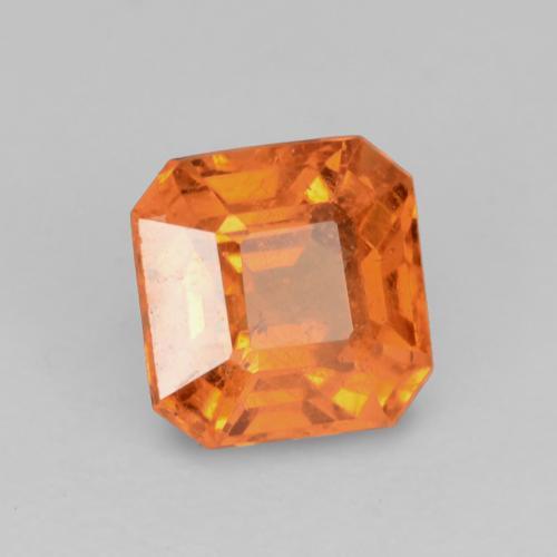 Granada espessartita laranja natural 0,95ct, corte esmeralda, VS-SI