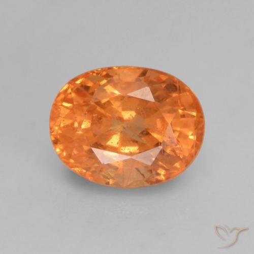 Granada espessartita laranja natural 0,83ct, corte oval, VS-SI