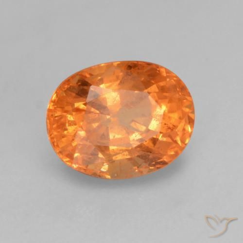 Granada espessartita laranja natural 0,83ct, corte oval, VS-SI