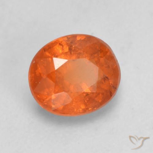 Granada espessartita fogo laranja Natural 0.74ct, oval, VS-SI