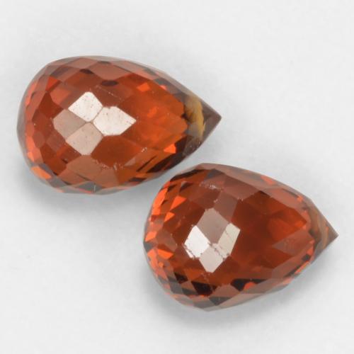 Pedras preciosas de granada espessartita vermelho natural de 2,30 ct, briolete, VVS-VS