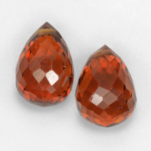 Pedras preciosas de granada espessartita vermelho natural de 2,30 ct, briolete, VVS-VS
