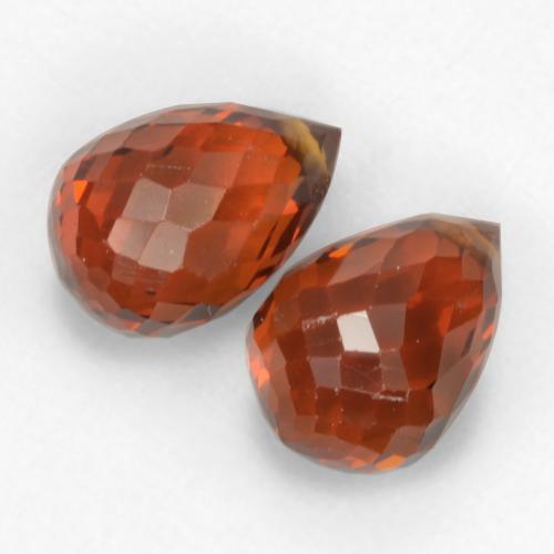 Pedras preciosas de granada espessartita vermelho natural de 2,30 ct, briolete, VVS-VS