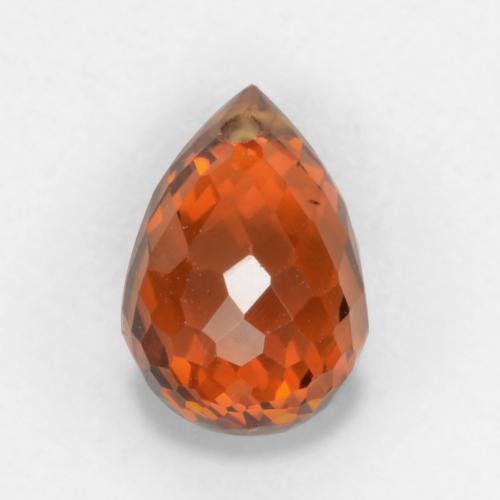 Granada espessartita vermelho natural 1,18ct, briolete, VVS-VS