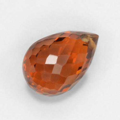 Granada espessartita vermelho natural 1,18ct, briolete, VVS-VS